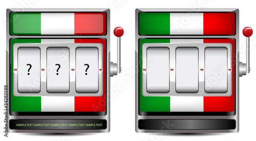 abstract Italy slot machine isolated on white background