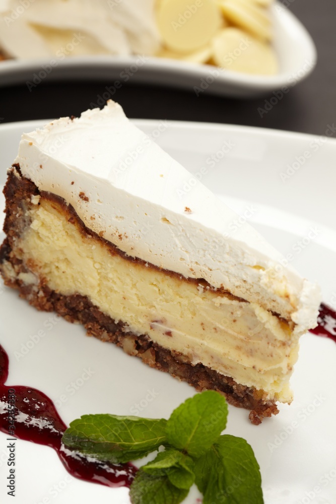Cake with jam and mint Cake with jam and mint