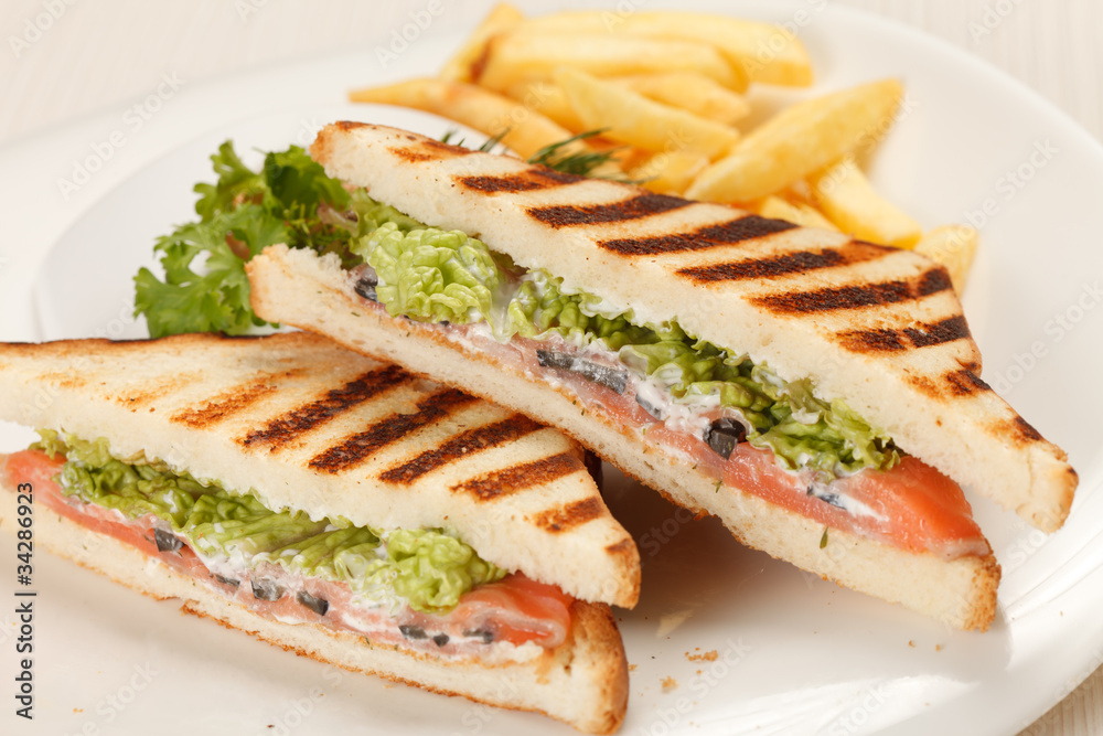 Sandwiches with French fried potatoes Sandwiches with French fried potatoes