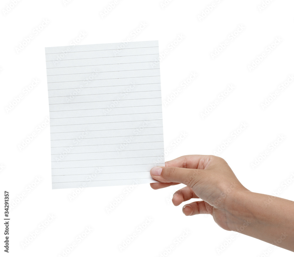 Obraz premium hand holding blank message note