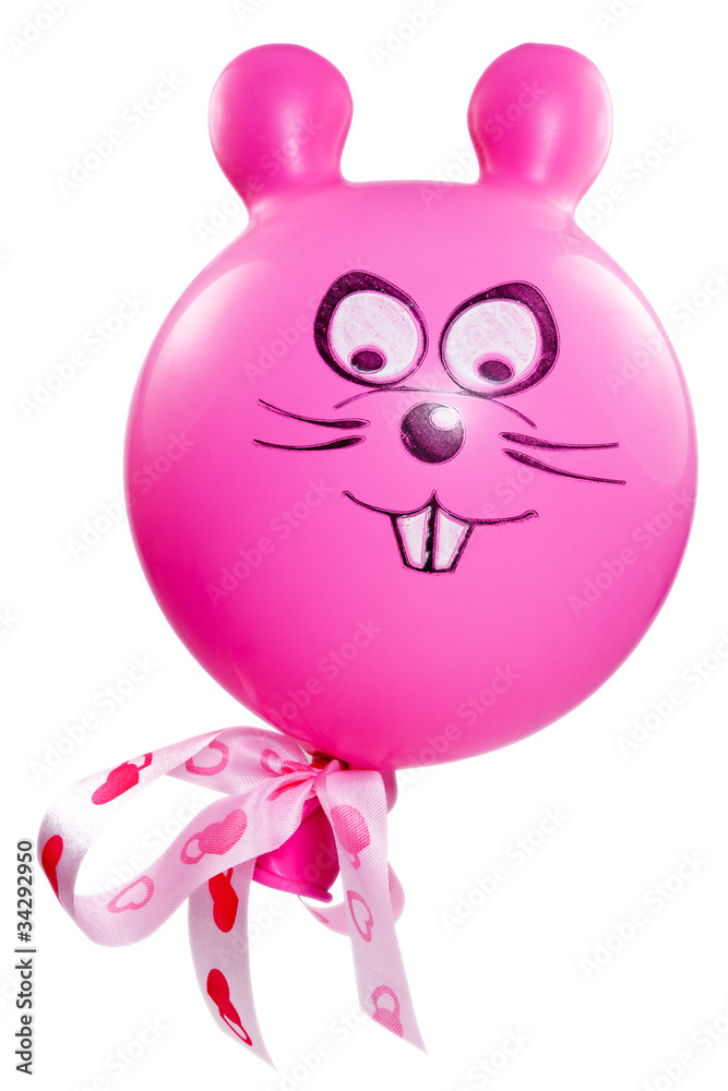 balloon with a bunny face. isolated on white. balloon with a bunny face. isolated on white.