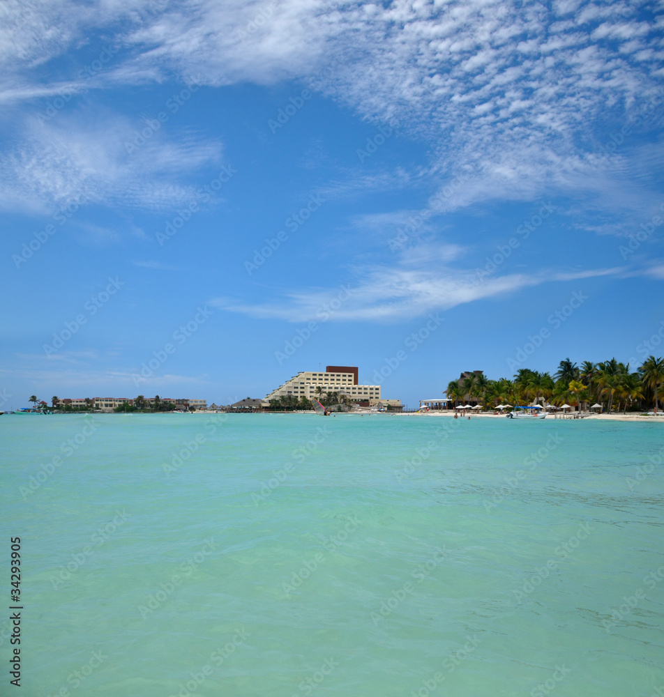 perfect tropical beach in Isla Mujeres