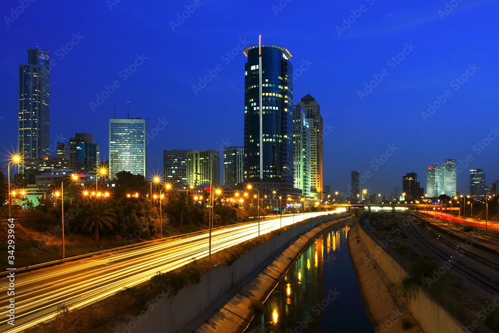 Night view on Tel Aviv.
