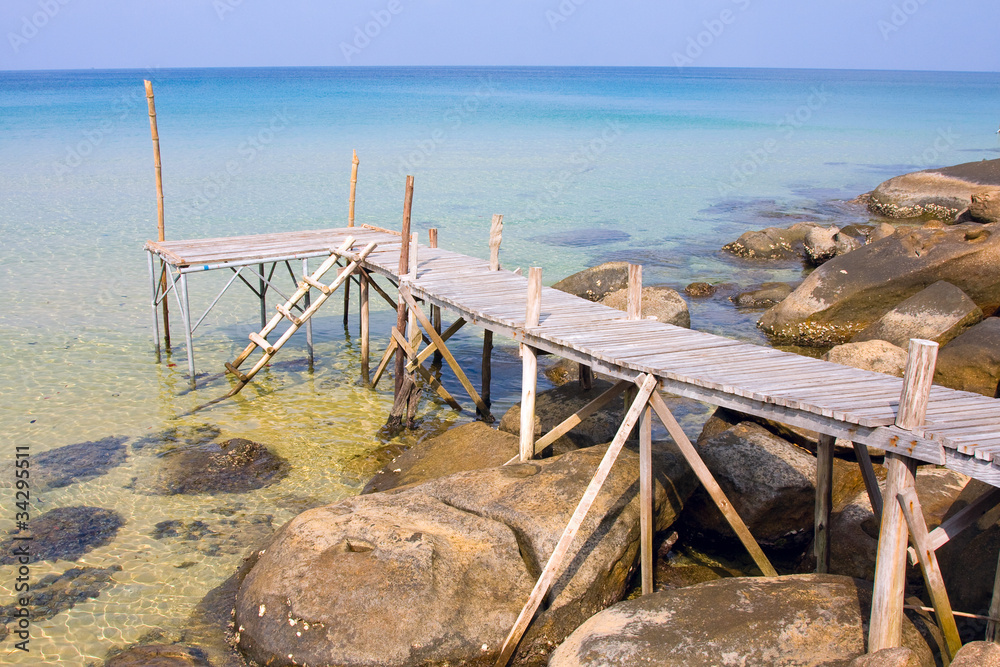 Wooden pier , Thailand