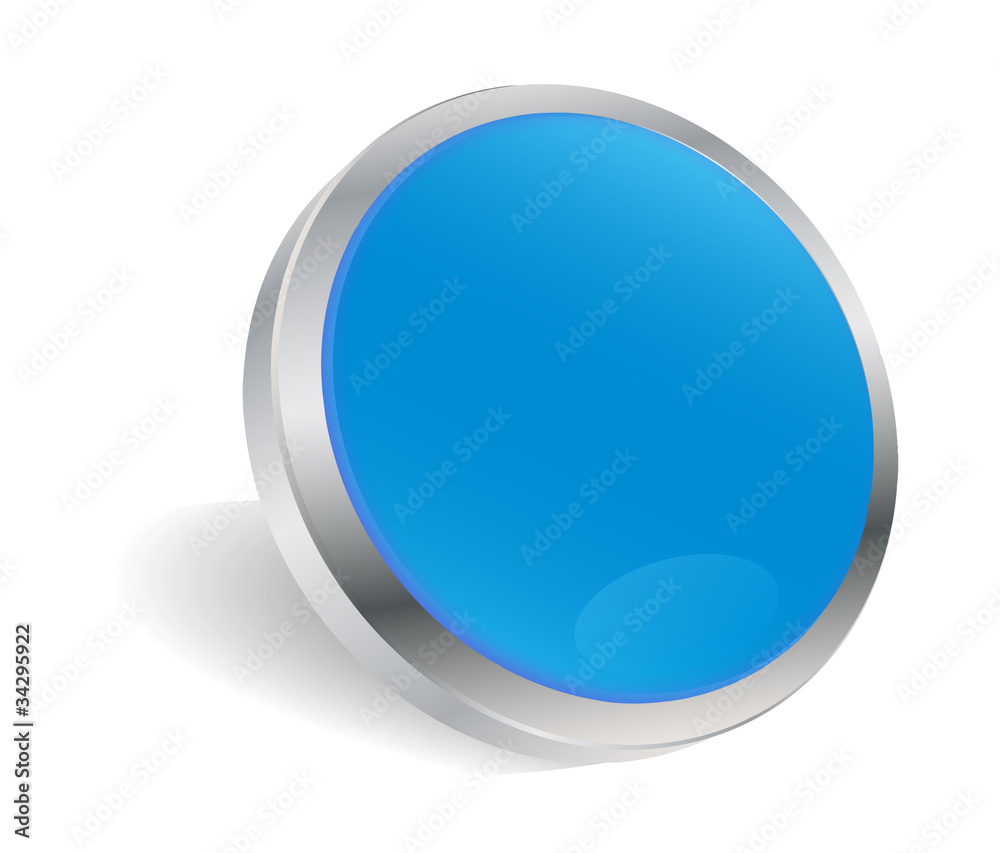 3d Button Blau