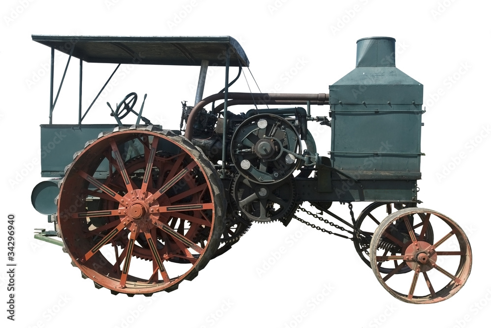 Obraz premium oil pull tractor ran on kerosene, isolated