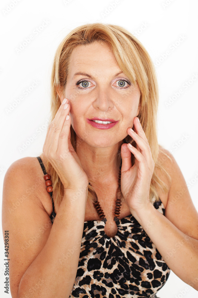 Fototapeta premium Frau mit Animalprint Top