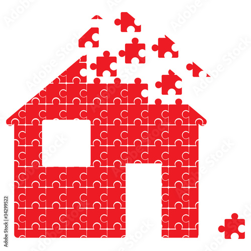 puzzle house vector