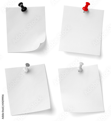 push pin and note paper office business