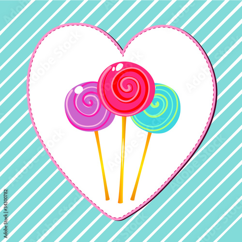 Cute retro lollipops