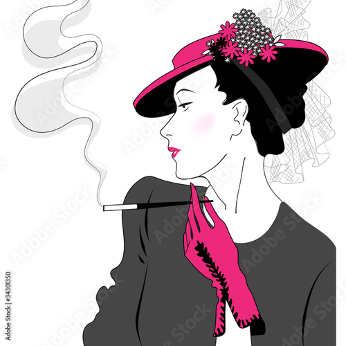 Elegant vintage fashion lady