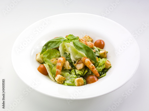 fresh salad with shrimp