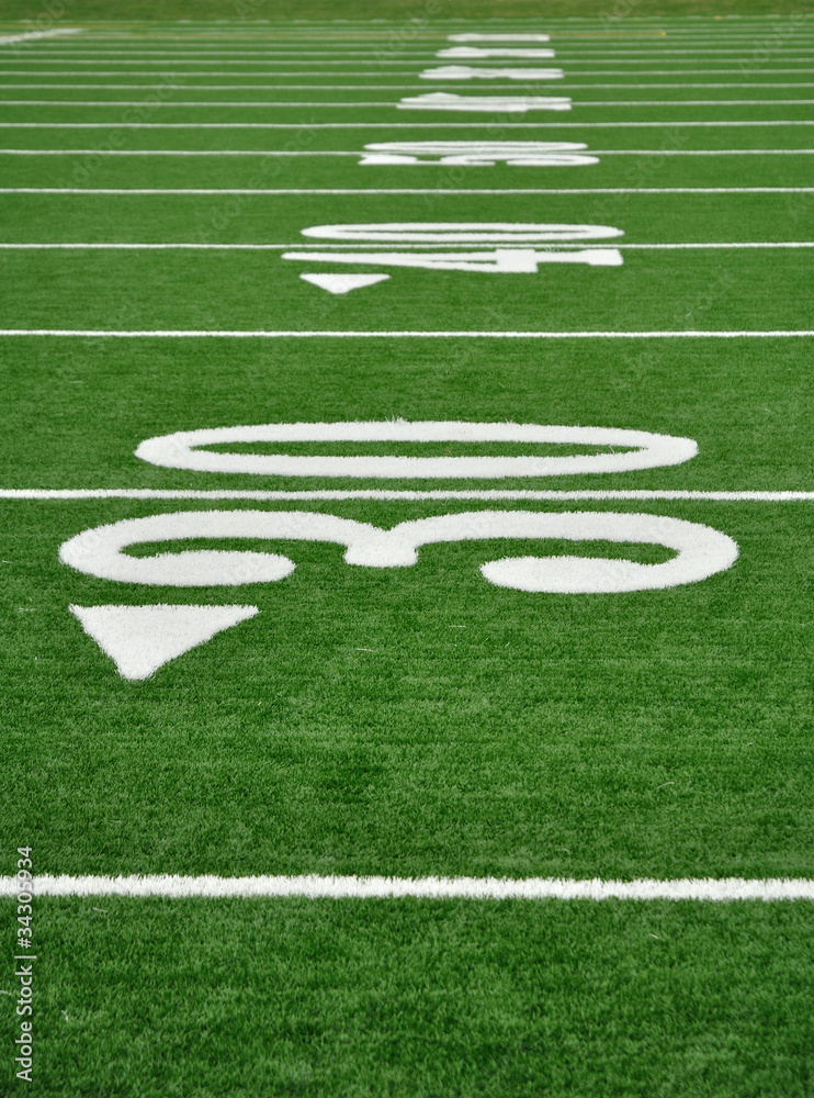Thirty Yard Line on American Football Field Thirty Yard Line on American Football Field