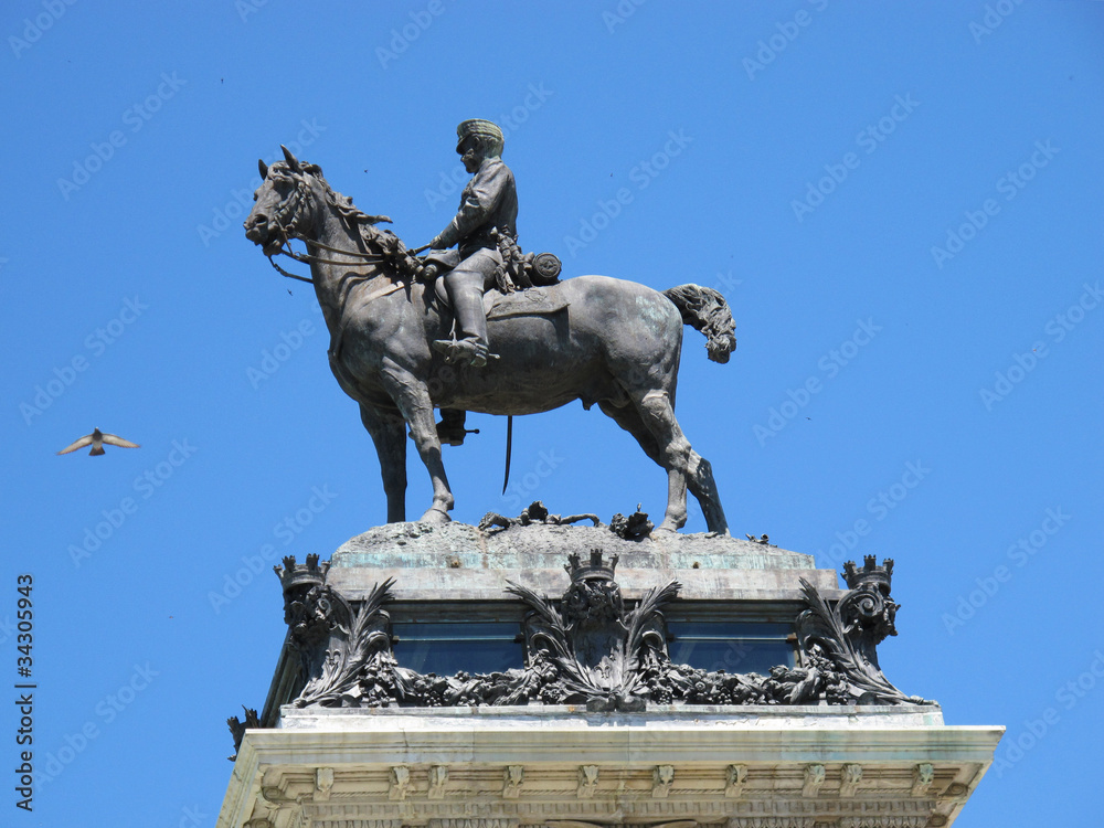 statue detail of King Alfonso XII Retiro Madrid Spain statue detail of King Alfonso XII Retiro Madrid Spain
