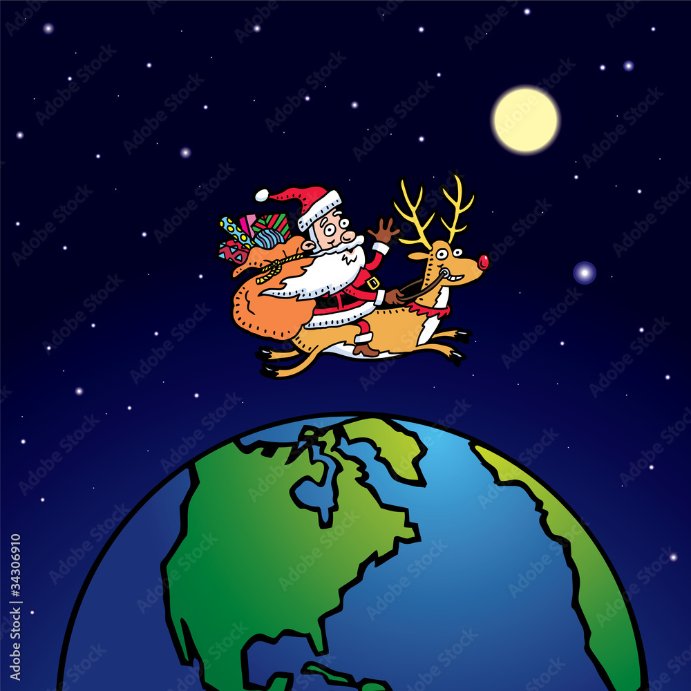 Naklejka premium Santa's delivery