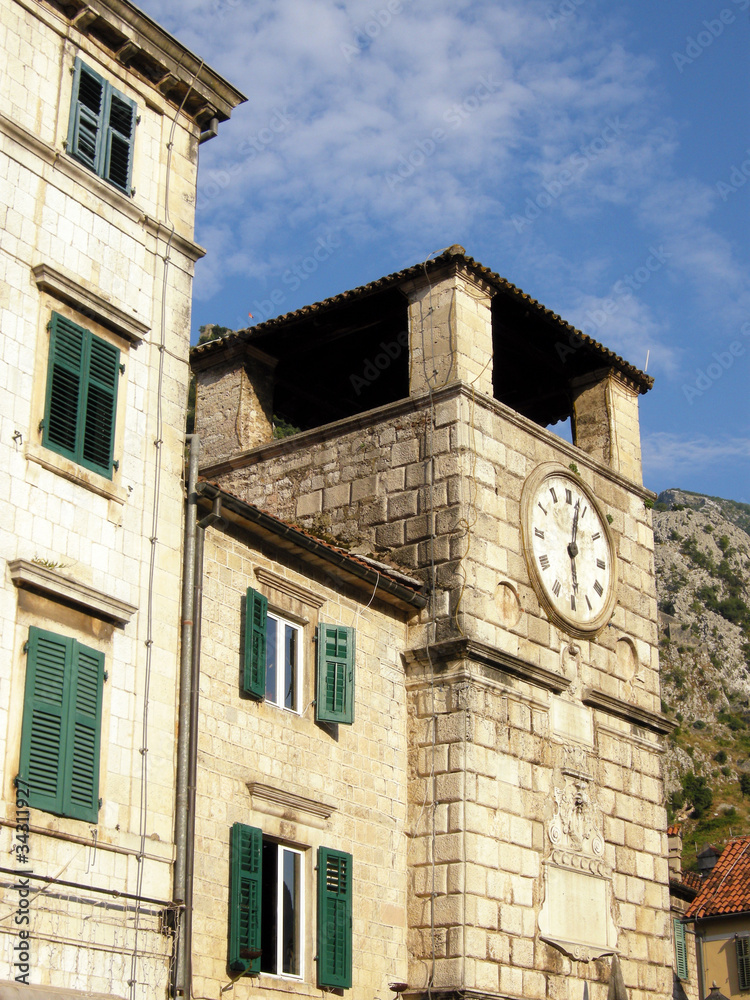medieval clock tower(Kotor, Montenegro)