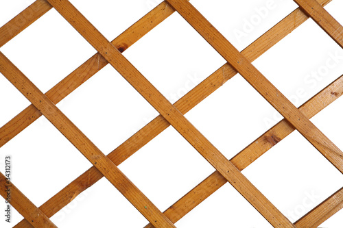 Wooden trellis with rhomb shaped holes