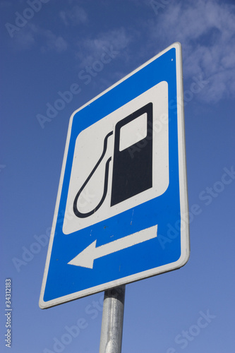 Petrol filling station sign.
