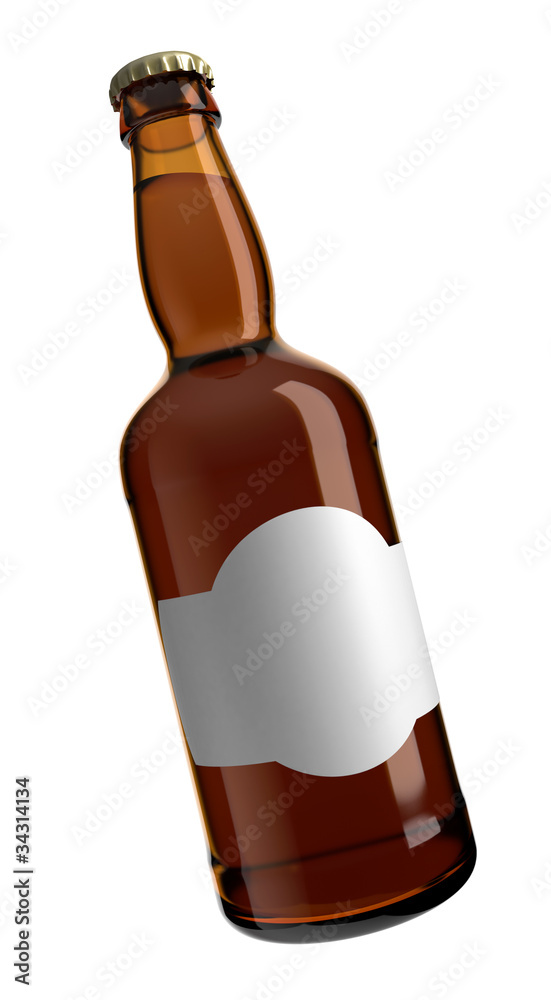 Bouteille de bière sur fond blanc 3 Stock-Illustration | Adobe Stock