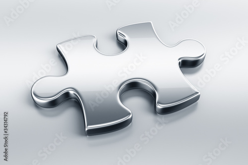 Metallic puzzle pieces