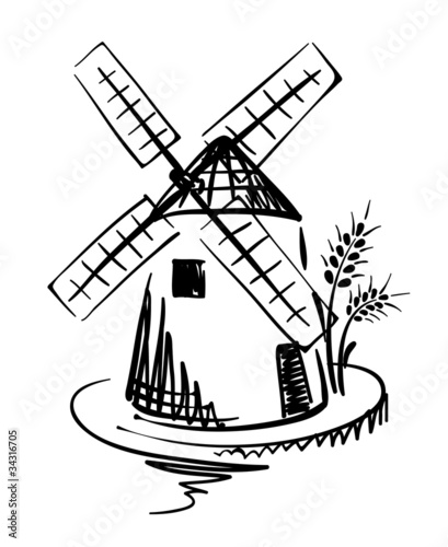 Graphic Illustration - windmill