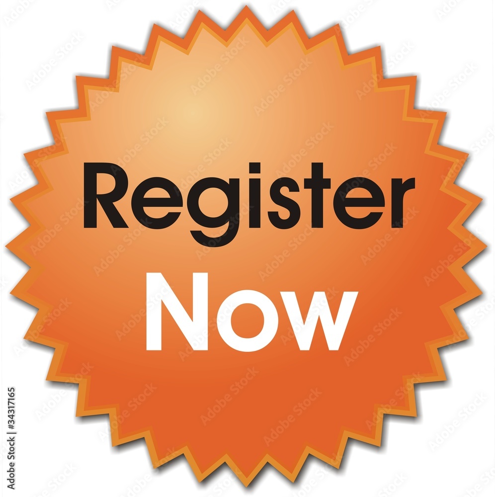 Naklejka premium étiquette register now