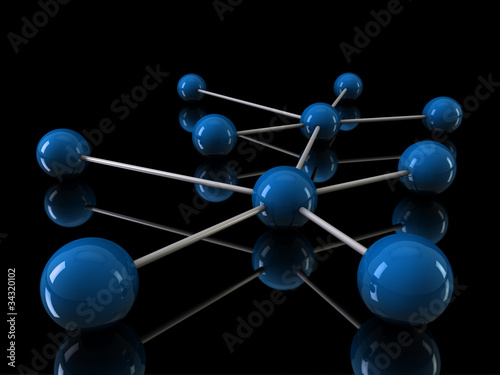 3d chrome blue network