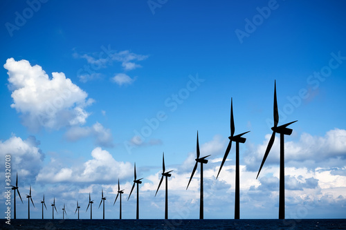 Long row of windmills © wajan