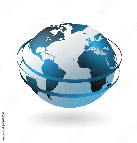 la terre logo design bleu