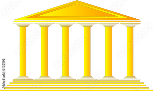 Greek temple on white background - vector