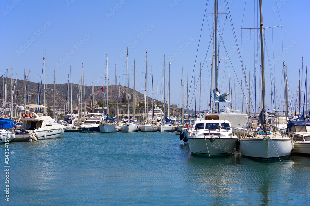 Bodrum castle and sailing boats