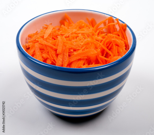 shredded carrots in bowl