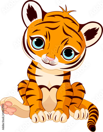 Fototapeta Naklejka Na Ścianę i Meble -  Cute tiger cub