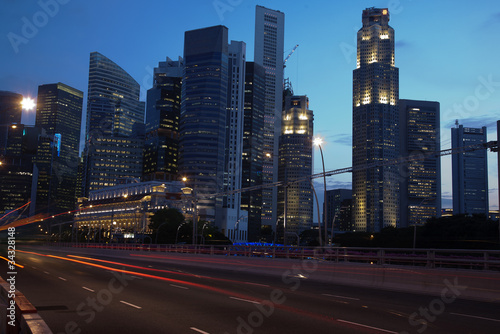 Singapore skyline from esplanade bridge © Creativa Images