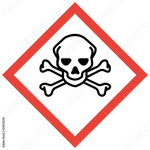 GHS Kennzeichen sehr giftig akute Toxizität Totenkopf Knochen