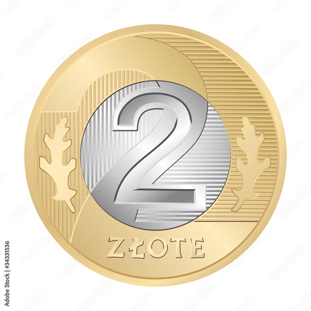 2 złote moneta Stock Vector | Adobe Stock