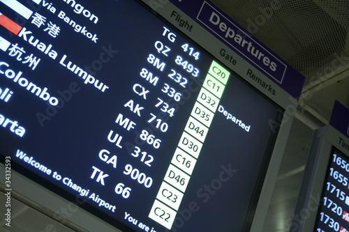 Flight Schedule at Changi Airport