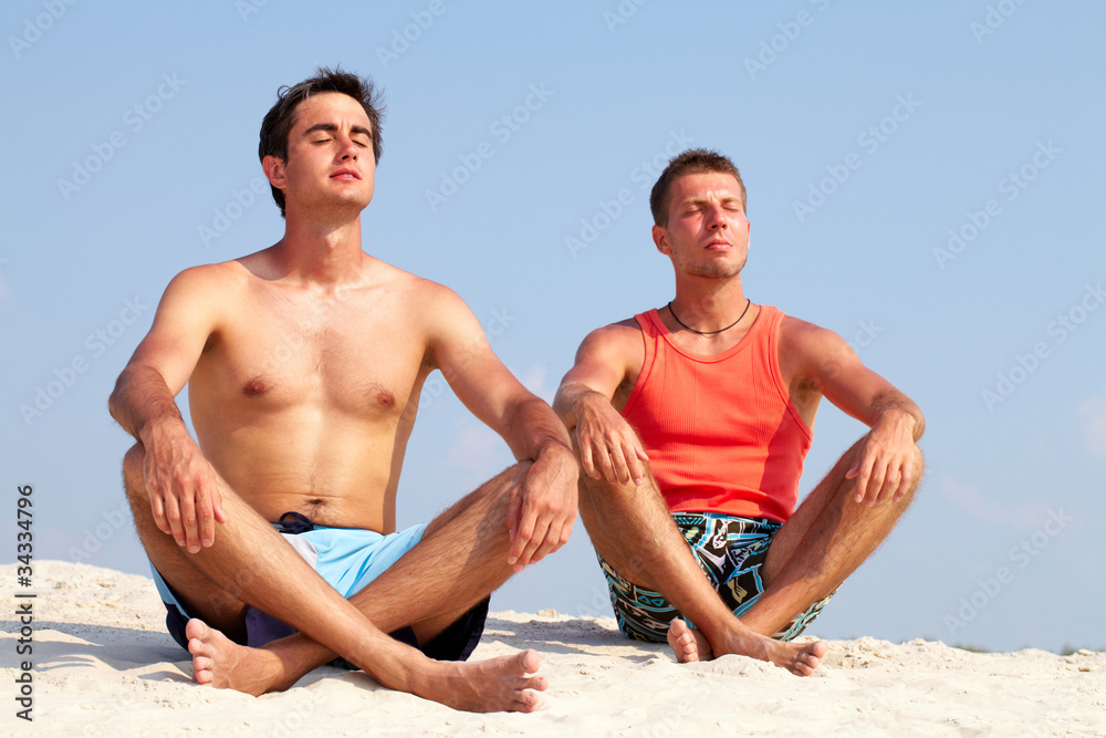 Fototapeta premium Meditating guys