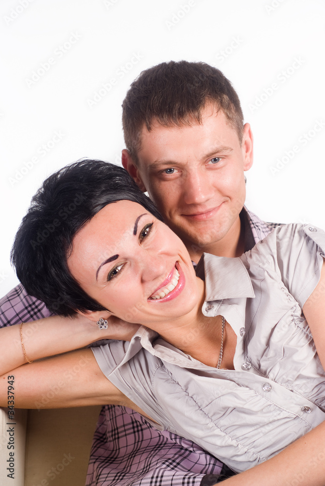 couple on a white