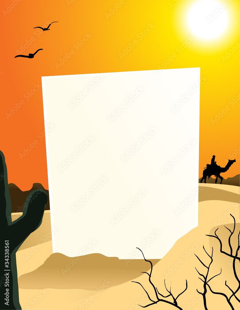 Naklejka premium Desert vertical blank board