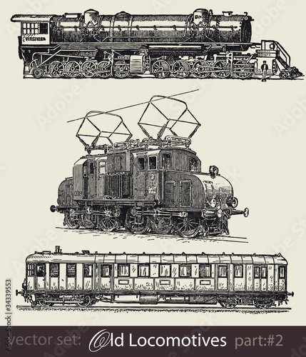 vector set: old locomotives #part2