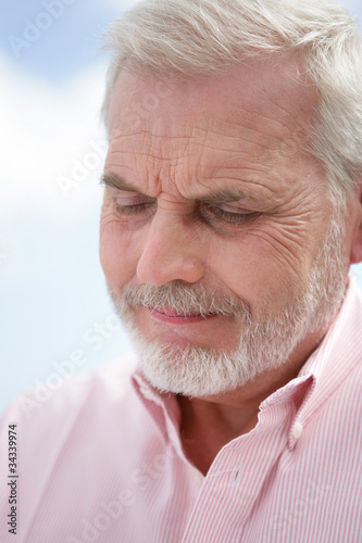 Old man contemplating life