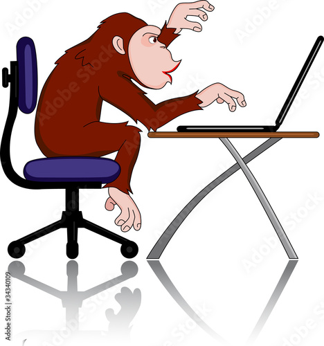 chimpanzee and computer