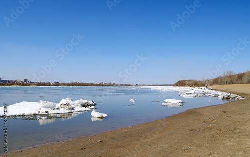 Tableau sur toile debacle on river Irtysh Omsk Russia