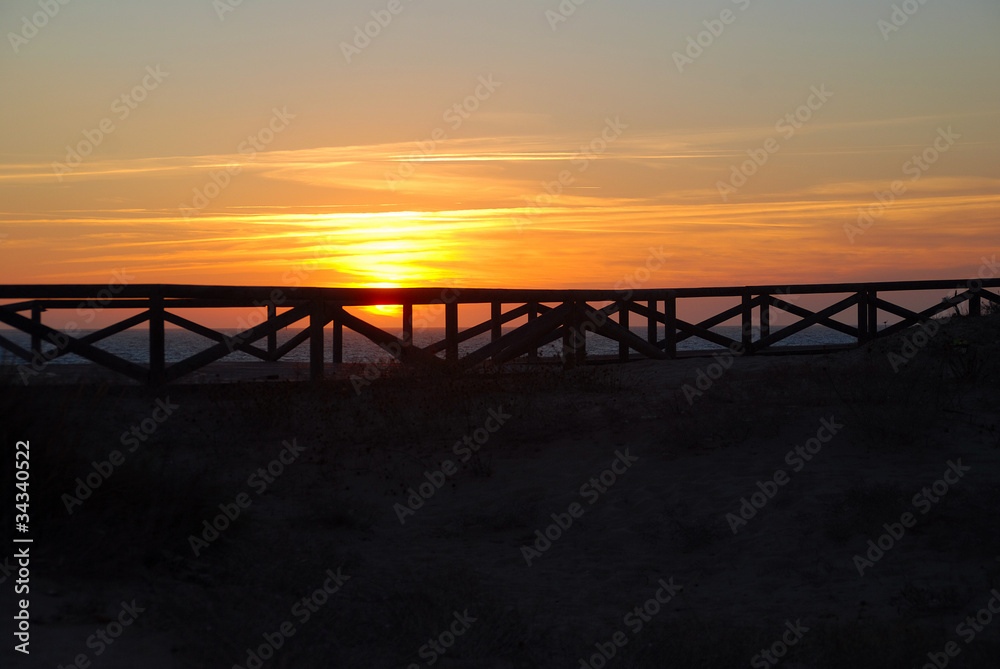 ATARDECER, SILUETAS NARANJAS