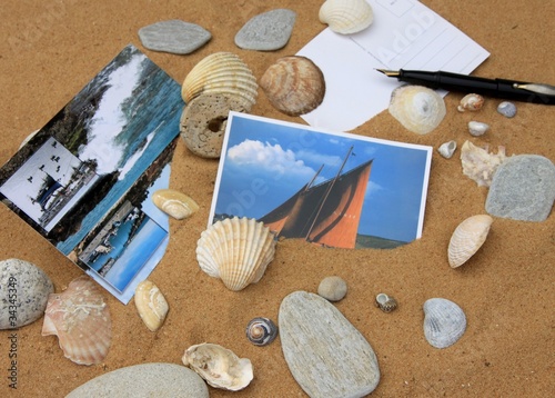 carte postale à la plage photo