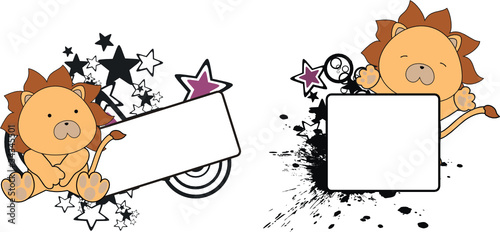 lion baby cartoon copyspace