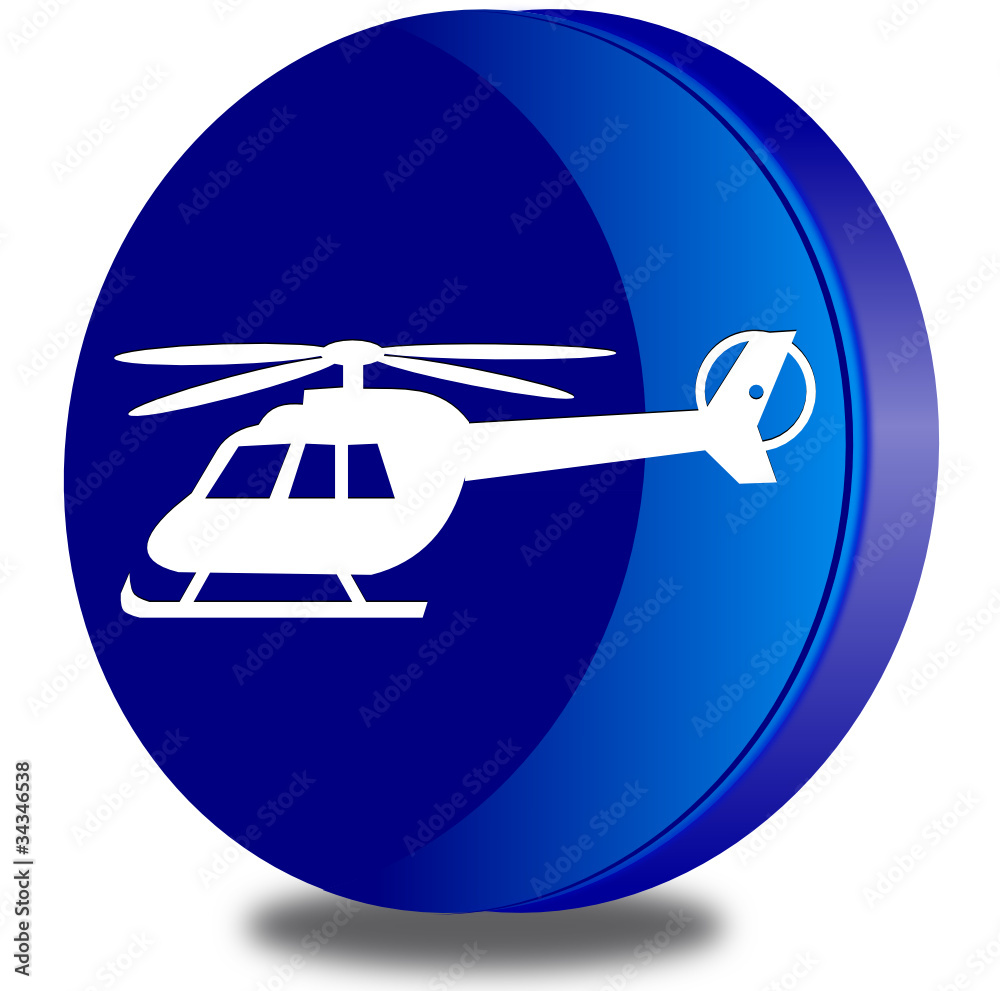 Helicopter glossy icon