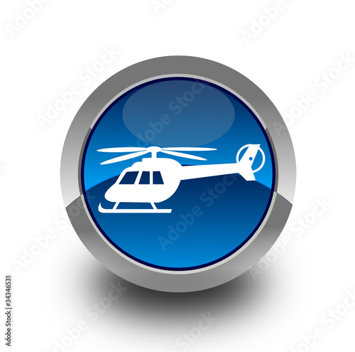 Helicopter glossy icon