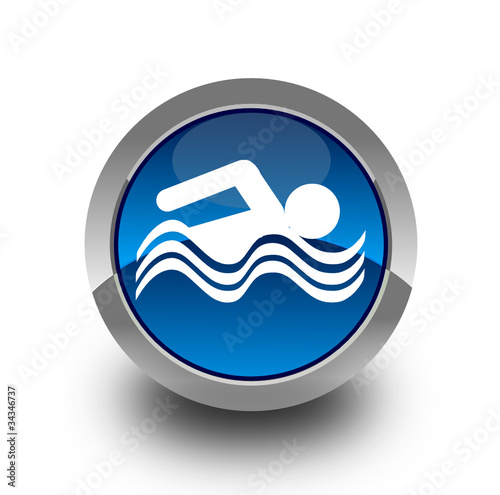Swimming glossy icon